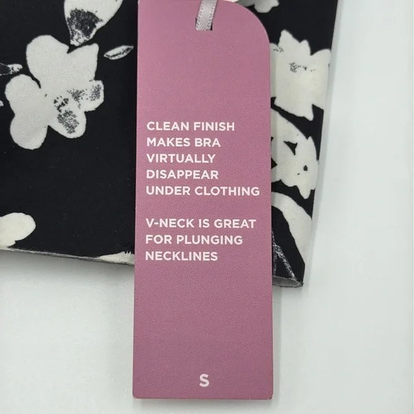 NWT Ambrielle Priya Floral V-Neck Lounge Bra – Black, Size S - Picture 4 of 10